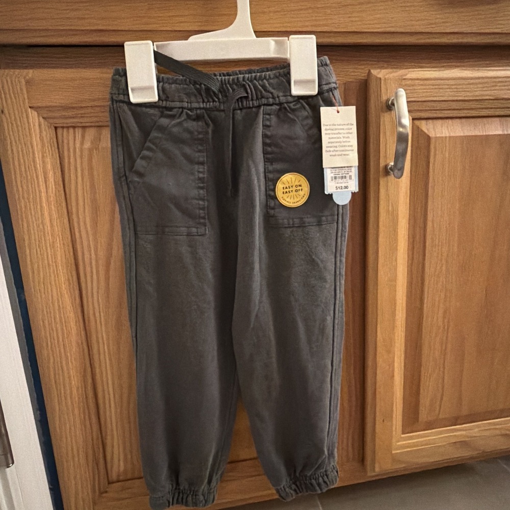 CAT & JACK 3T 3 Toddler GRAY JOGGERS Pockets And Drawstring